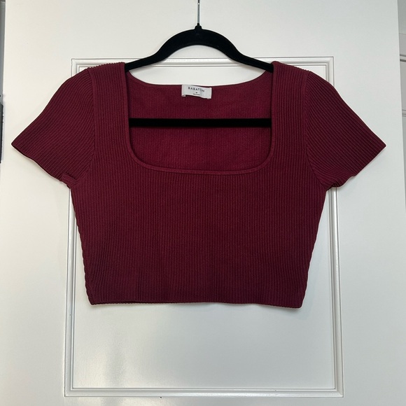 Aritzia Babaton Sculpt Knit Square Neck Crop Top (Med) - Picture 3 of 4